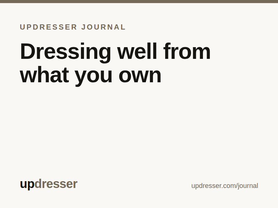 The Journal — occasions, capsules and honest wardrobe thinking